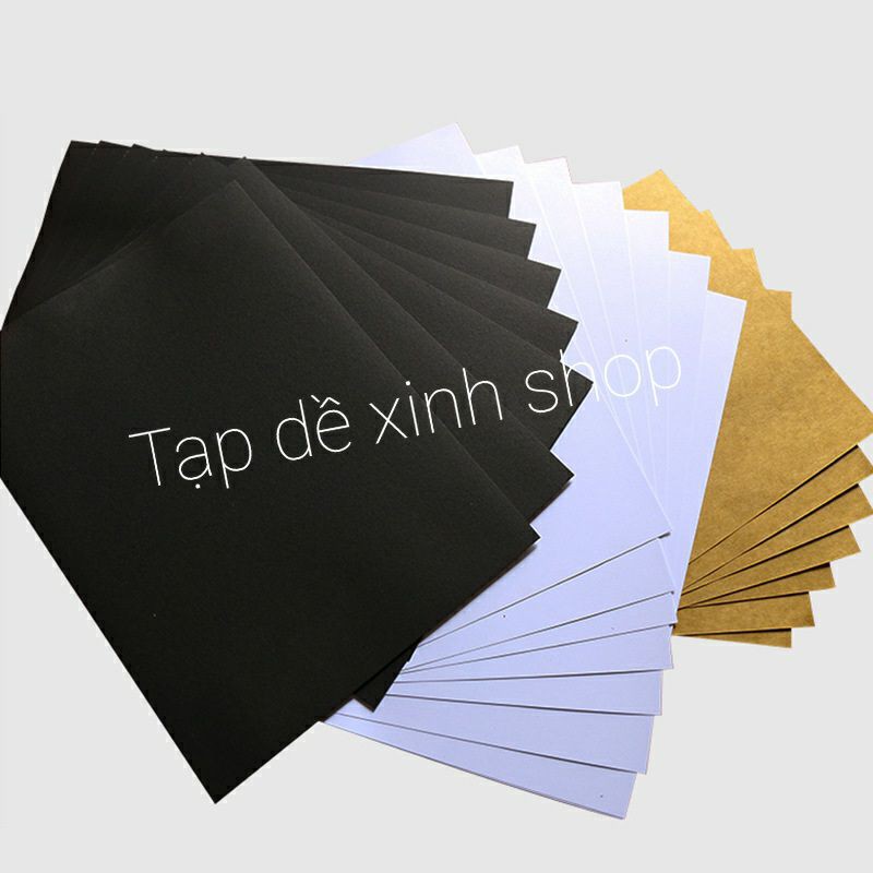 Tập 20 Giấy đen bìa cứng A4 trắng và đen, kraft. Tịnh lượng 250gsm mịn tốt. Paper A4 Black White