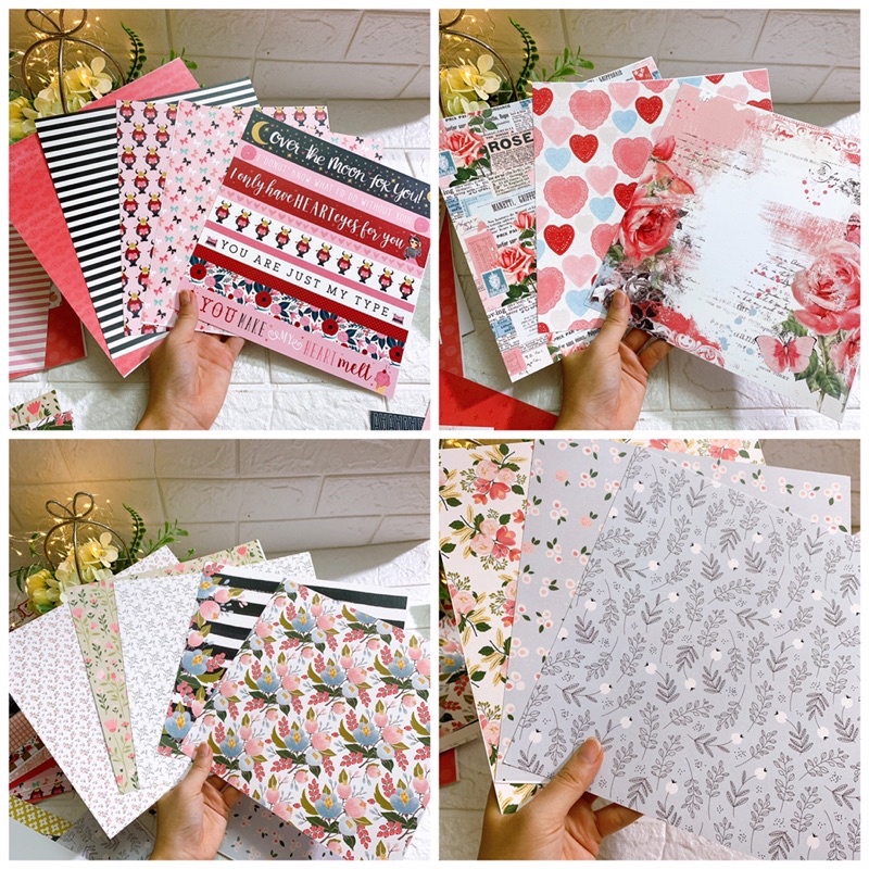 Giấy nền hoạ tiết lẻ định lượng 250gsm khổ nhất định dùng trong đồ thủ công - Ib với shop để lựa giấy