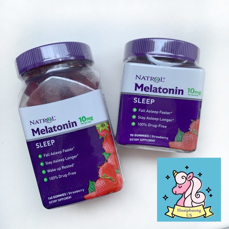 Kẹo dẻo Natrol vị dâu Gummies kẹo ngủ Natrol Melatonin Sleep 10mg 90 viên, chính hãng, nhập Mỹ