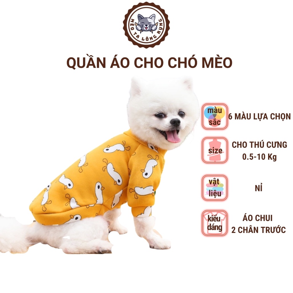 Áo cho chó poodle mèo con cún lớn thú cưng nỉ len mùa đông, quần áo cho chó cún poodle cái mèo con thú cưng