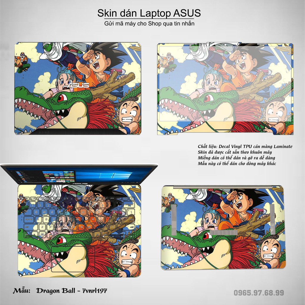 Skin dán Laptop Asus in hình Dragon Ball _nhiều mẫu 3 (inbox mã máy cho Shop)