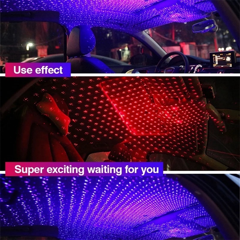 Đèn LED Chiếu Sáng Hình Bầu Trời Đầy Sao / Galaxy Cổng USB Gắn Trần Xe Hơi