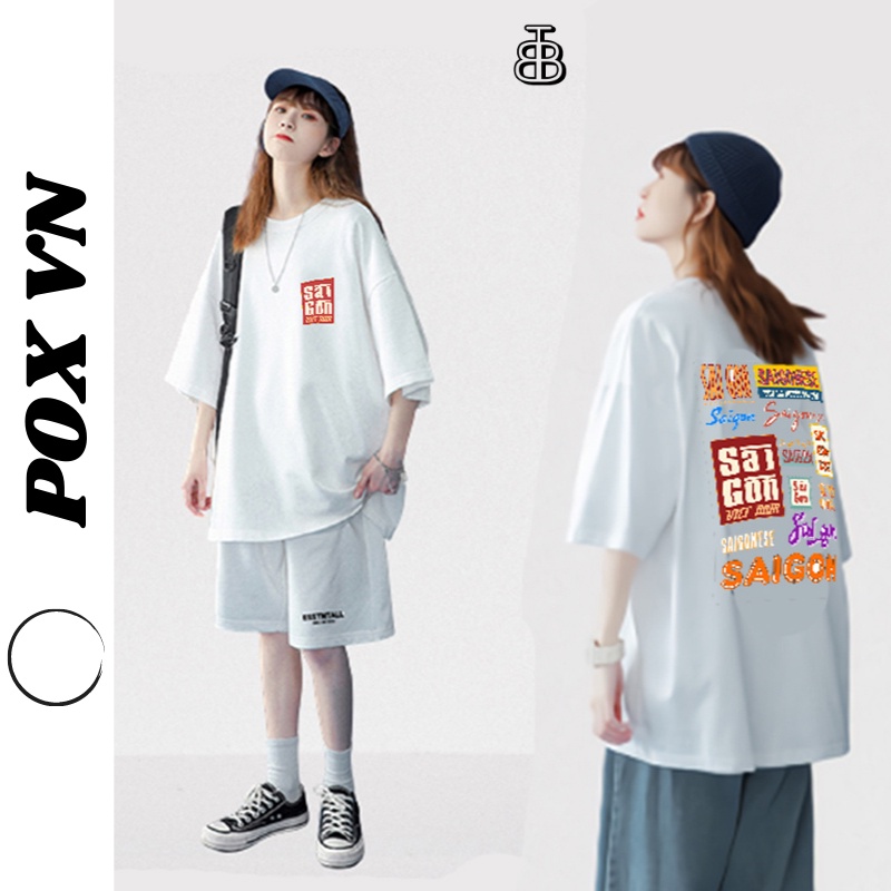 Áo Thun Tay Lỡ Sài Gòn Unisex Form Rộng Cổ Tròn  Áo Phông Tay Lỡ Chất Vải Cotton Thiết Kế Độc Lạ Phong Cách Hàn Quốc