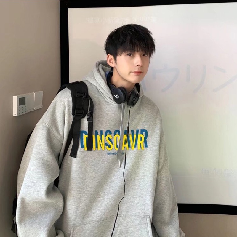 Áo hoodie Thể Thao Dáng Rộng In Chữ Phong Cách Hip Hop Đường Phố Hàn Quốc Thời Trang Mùa Đông Cho Nam [M-5XL]