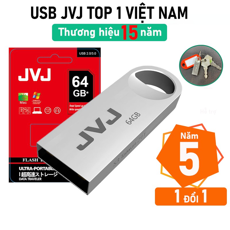 USB 64Gb JVJ S3 siêu nhỏ vỏ kim loại - tốc độ 25MB/s Vỏ Kim Loại chống nước ổn định Bảo hành 5 năm chính hãng