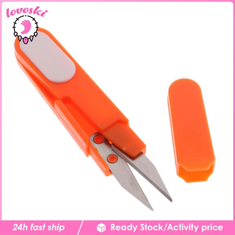 [Lovoski] Kéo Mini Cắt Chỉ Sợi Nhỏ Tay Cầm Nhựa Màu Cam