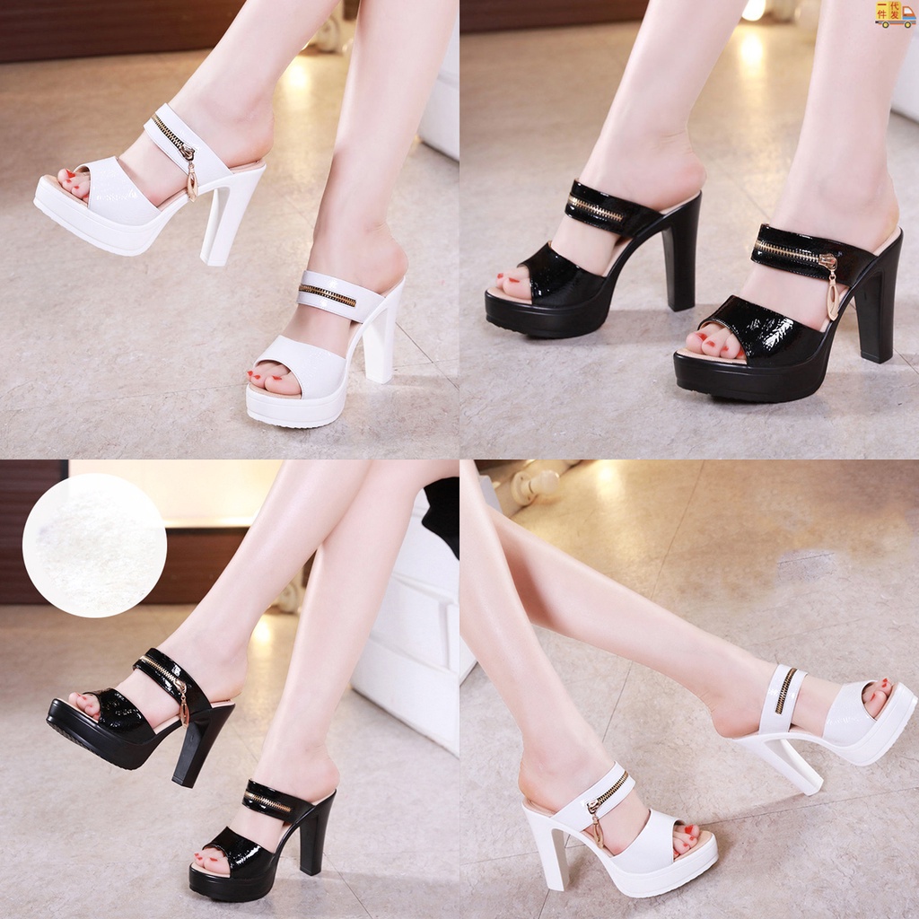 Guốc Cao Gót Vuông 9 Phân Cách Điệu Siêu Hot - Giày Cao Gót 9 Phân Đế Vuông PU Đúc Liền Siêu Êm Vững Chắc - CG50