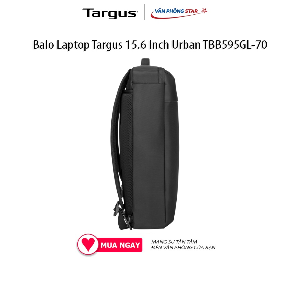 Balo Laptop Targus 15.6 Inch Urban TBB595GL-70 chống thấm nước thân thiện với môi trường chính hãng BH 12 tháng