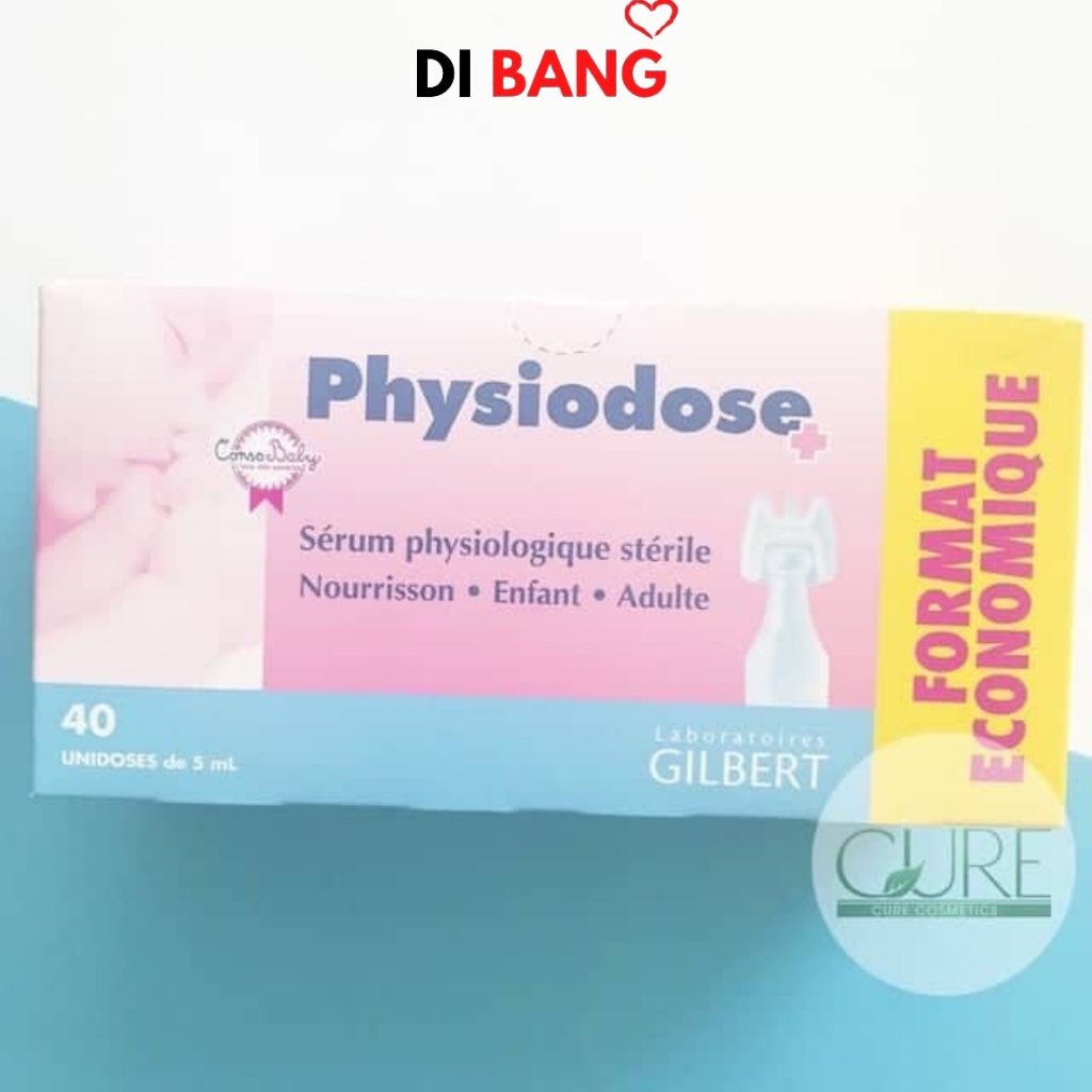 Nước muối sinh lý Pháp Physiodose 0,9% Hồng 40 ống