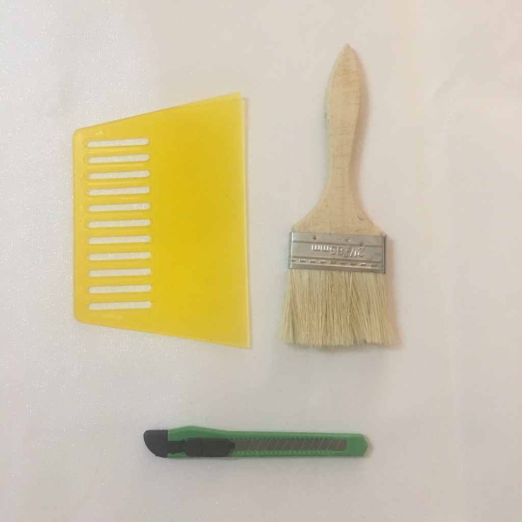 Bộ dụng cụ dán giấy dán tường mini tại nhà -Gạt miết giấy+Dao dọc giấy+Chổi quét keo