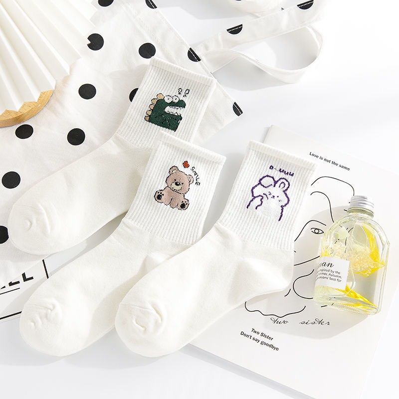 Tất cổ cao khủng long COMBO 5 ĐÔI cute ulzzang cotton cao cấp thời trang hàn quốc giá rẻ dành cho nam nữ MRSOCKS VC070