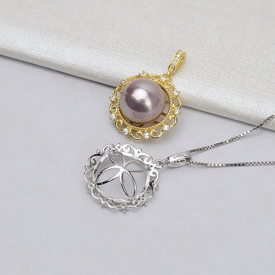 [M5DB] Phụ kiện trang sức (DIY) - Mặt dây chuyền mặt khay trống hạt Mặt ngọc đính hạt nạm đá lấp lánh