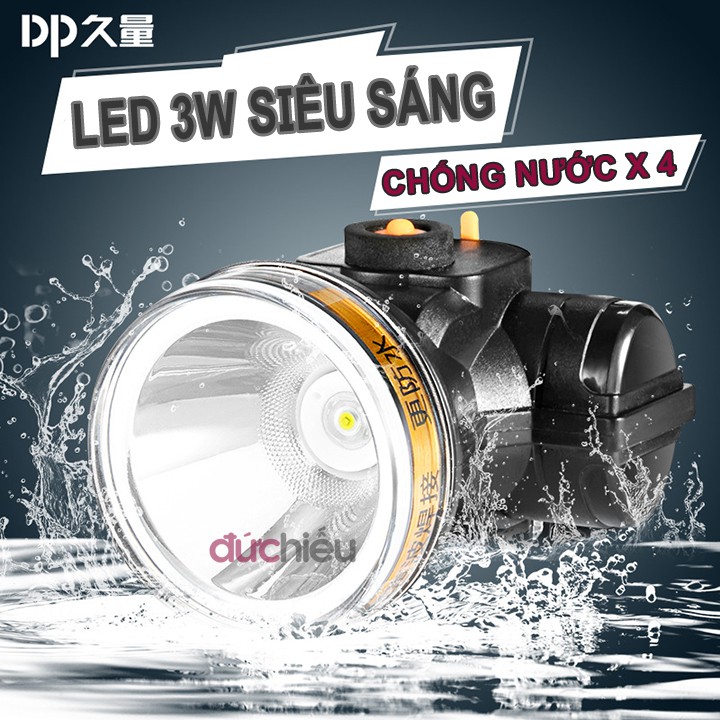 [2 pin] Đèn pin đội đầu siêu sáng chống nước DP-7226, đèn đội đầu, đèn đeo đầu, đèn đeo trán, đèn soi ếch -Đức Hiếu Shop