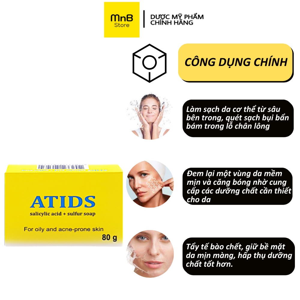 Xà phòng tắm ATIDS Soap ngừa mụn lưng 80g