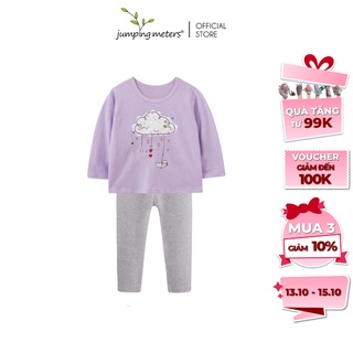 Bộ quần áo thu đông dài tay cao cấp cho bé gái Jumping Meters BN6