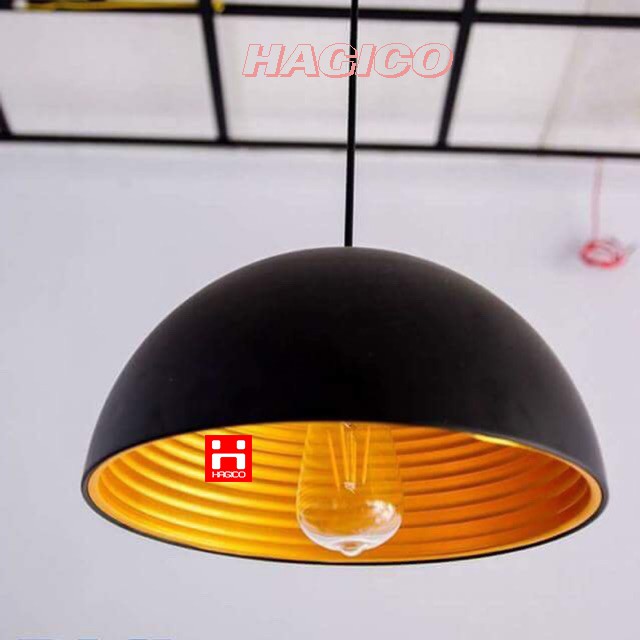 Đèn trang trí thả trần chao thả mũ cối ruột vàng  TCF.20A tặng bóng đèn