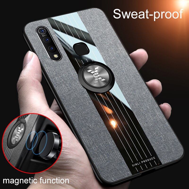 Ốp Điện Thoại Có Vòng Đỡ Nam Châm Cho Vivo Y19 S1 Pro Y17 Y15 Y12 Z1Pro Y50 Y30 V15 V11 Pro V9 V7 Y83 Y81