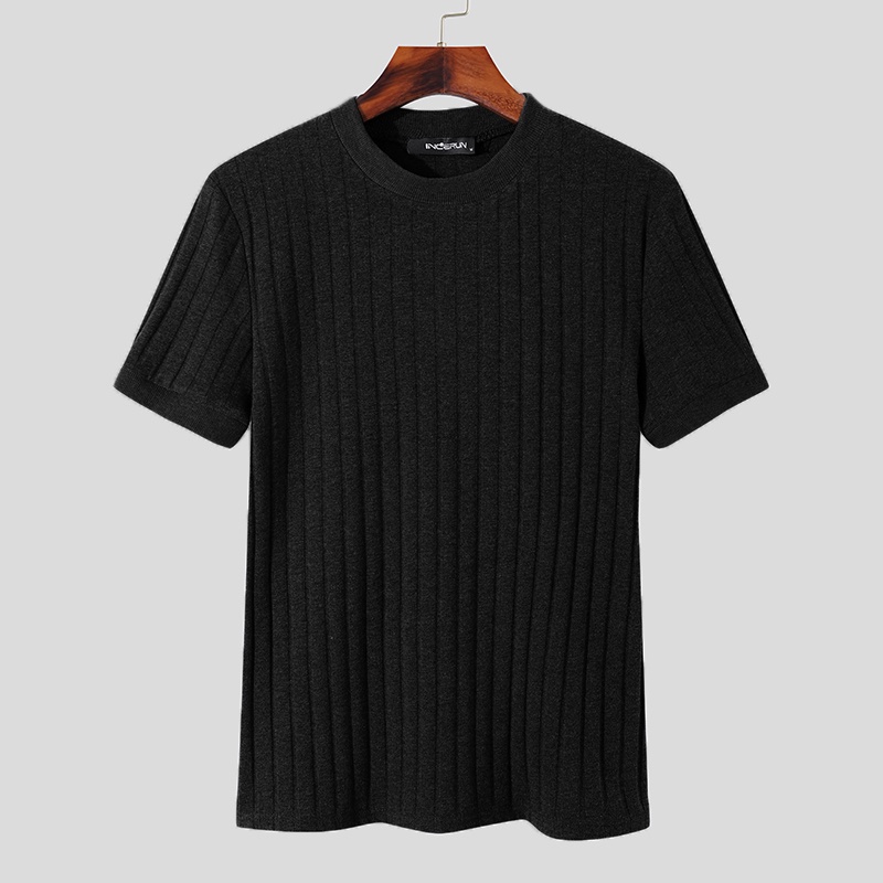 Áo Thun Croptop Dệt Kim Cổ Tròn Màu Trơn Thời Trang