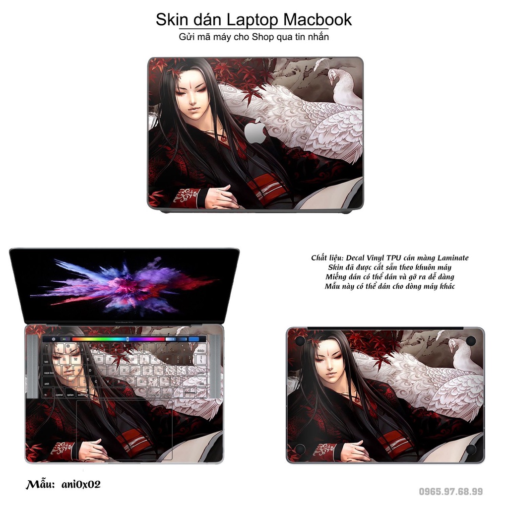 Skin dán Macbook mẫu Anime (đã cắt sẵn, inbox mã máy cho shop)