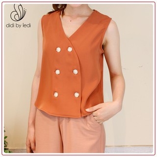 Áo kiểu, Áo nữ công sở Cổ Tim DIDIBY LEDI, Vải Visco Thoáng Mát, màu Trắng size S M L - A1081