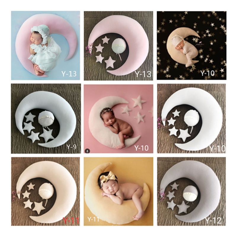 Bộ 6 Gối Hình Hạt Đậu / Ngôi Sao / Mặt Trăng Dùng Làm Đạo Cụ Chụp Ảnh Cho Bé Sơ