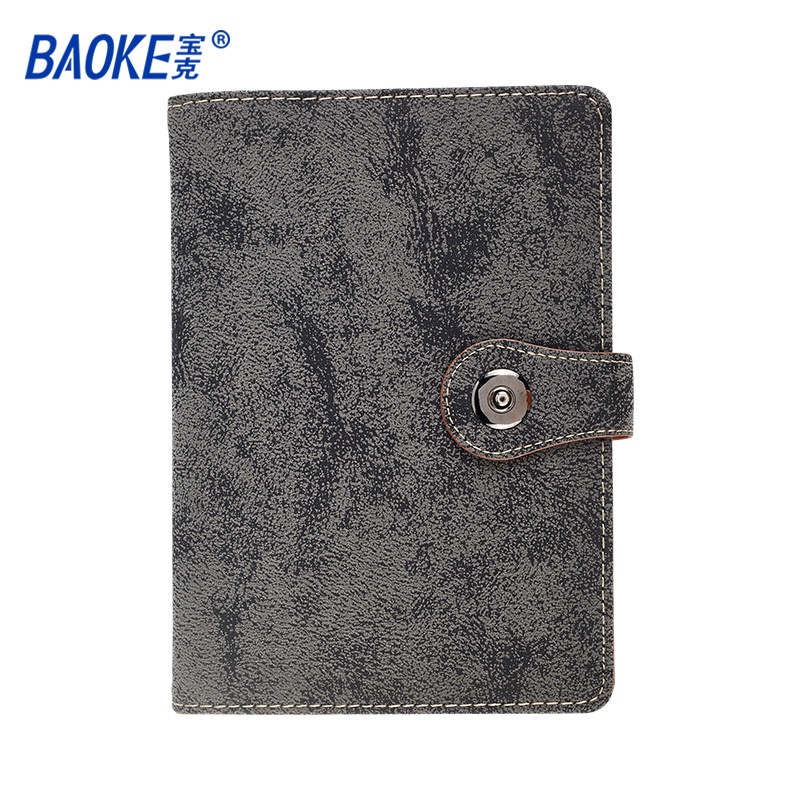 NoteBook Sổ Tay Có Khóa Bìa Da PU 18K Chống Thấm,BAOKE/NB1436