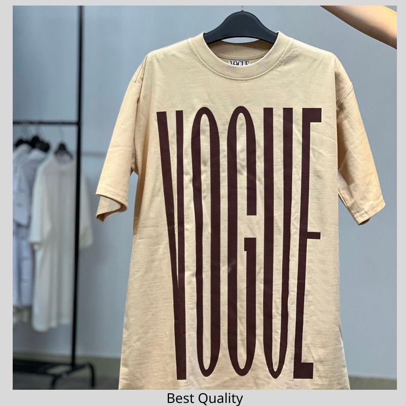 Áo thun Vogue Big Logo cao cấp Áo thun Unisex Vogue in chữ cao cấp