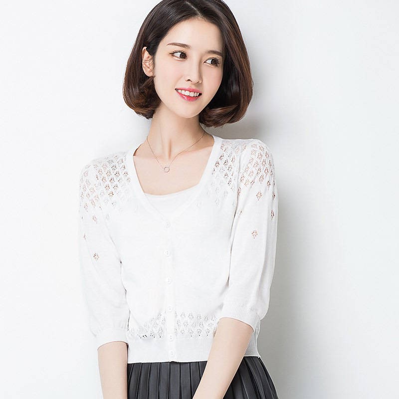 Áo khoác Cardigan dệt kim dáng ngắn thiết kế xinh xắn cho nữ | BigBuy360 - bigbuy360.vn