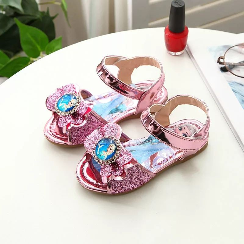 Giày Sandal Dép Xăng đan công chúa Elsa cho bé gái lấp lánh da mềm mại