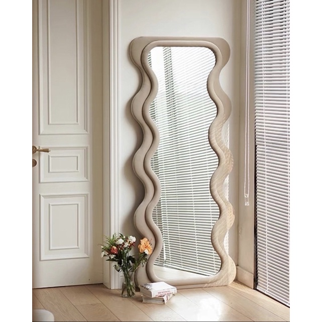 Gương sóng bọc vải nhung new items