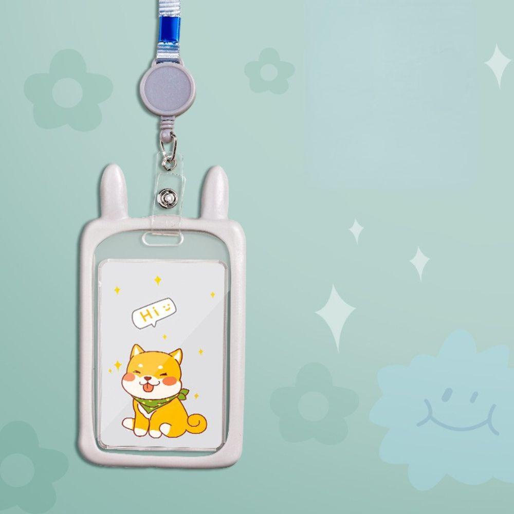 Vỏ Nhựa Trong Suốt 26 Ngăn Đựng Thẻ ID Họa Tiết Tai Thỏ Dễ Thương Cho Học Sinh Ốp