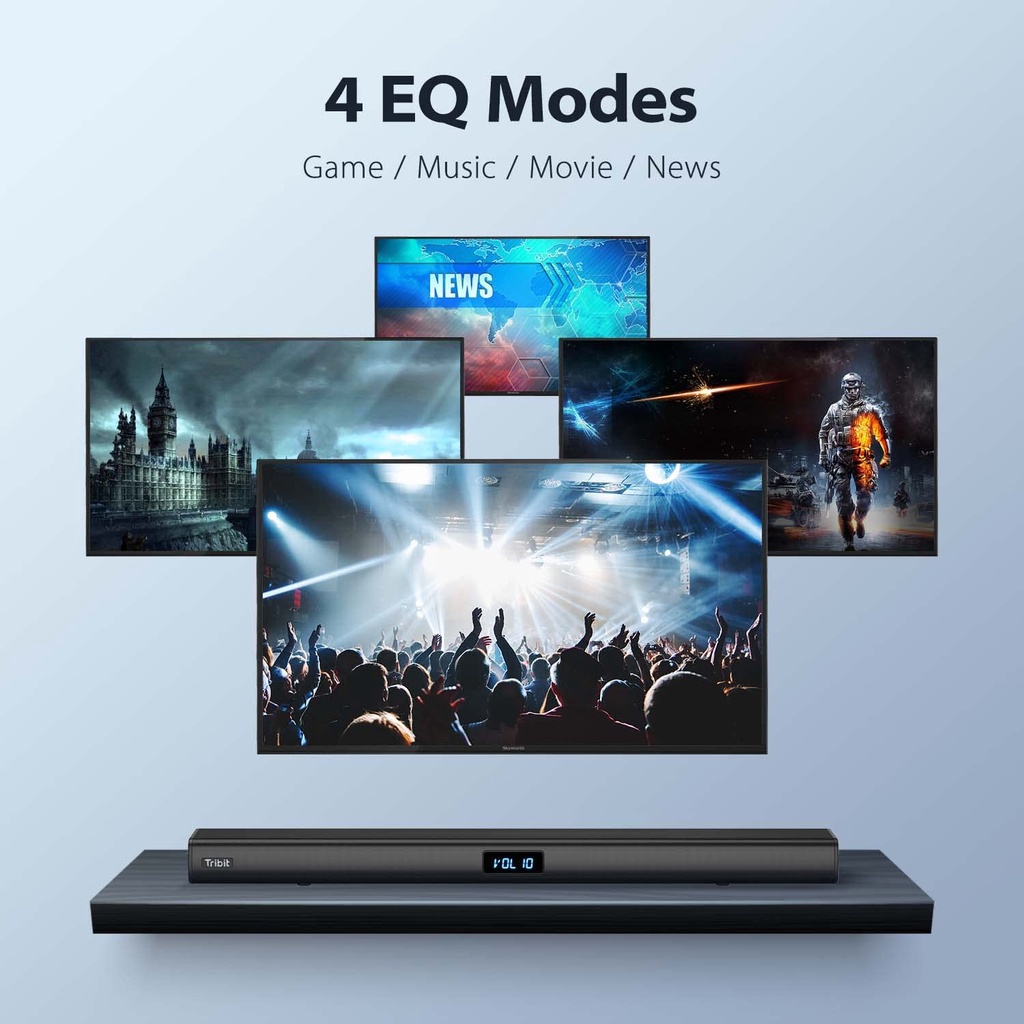 Loa Tivi Tribit Soundbar - Công suất 100W, 6 loa, bluetooth, Âm thanh vòm 2.2 trung thực, chất lượng như rạp chiếu phim