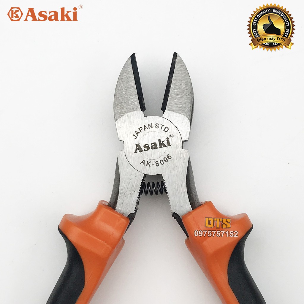 Kìm cắt kiểu Mỹ Asaki A+cut Tech 6 inch/ 150mm, thép High Carbon độ cứng cao