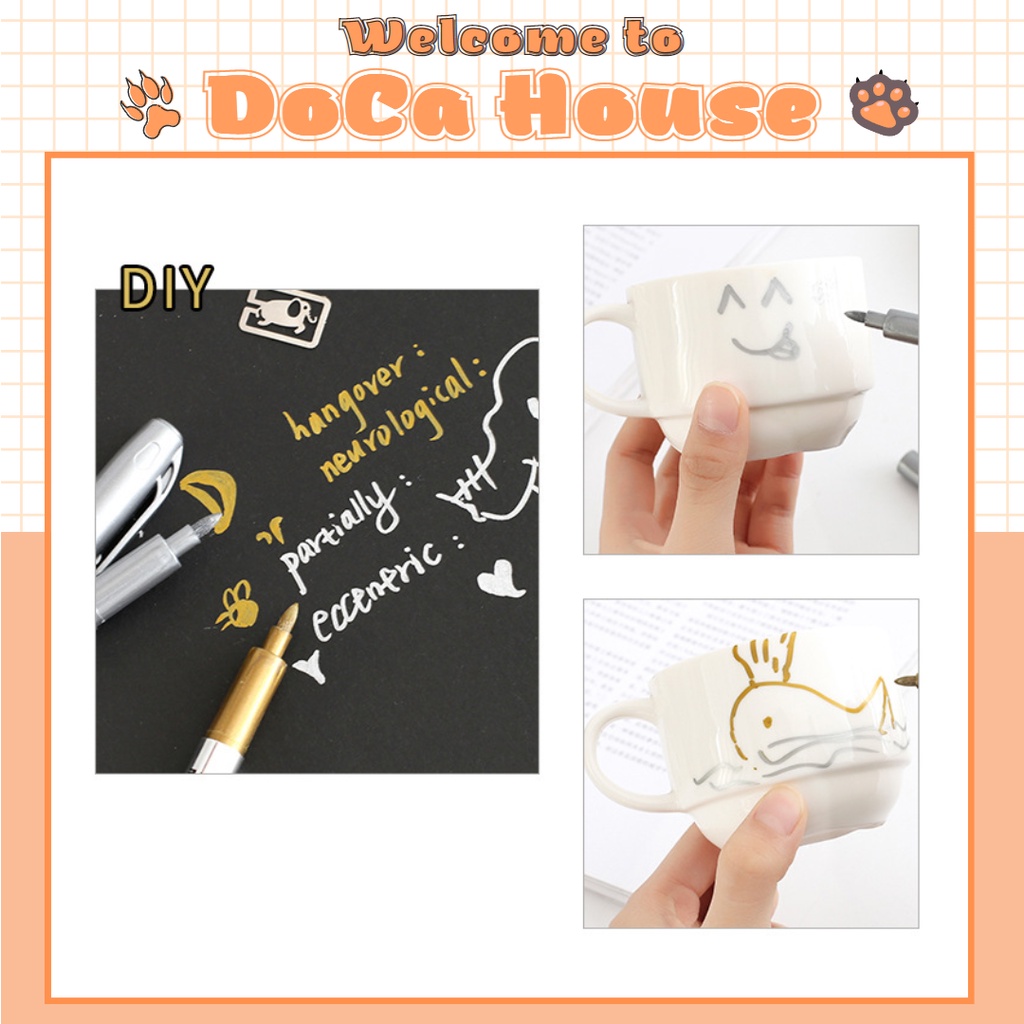 Bút nhũ màu vàng, bạc Baoke Melatic dùng viết sổ tay, buller journal, làm thiệp sinh nhật cực xinh yêu