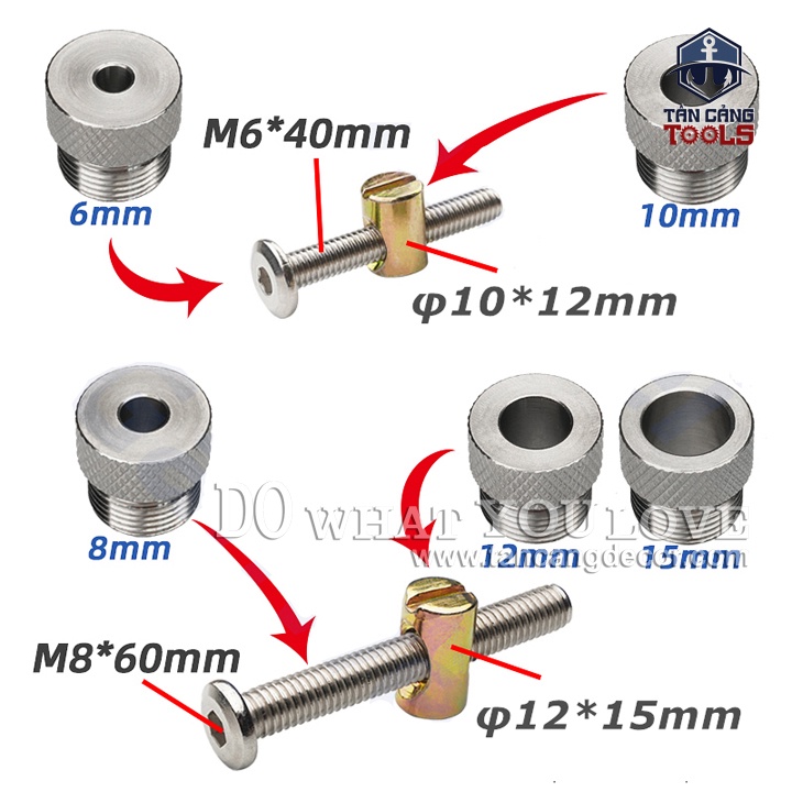 Bộ Cử Định Vị Khoan Chốt Gỗ, Ốc Cam 68101215