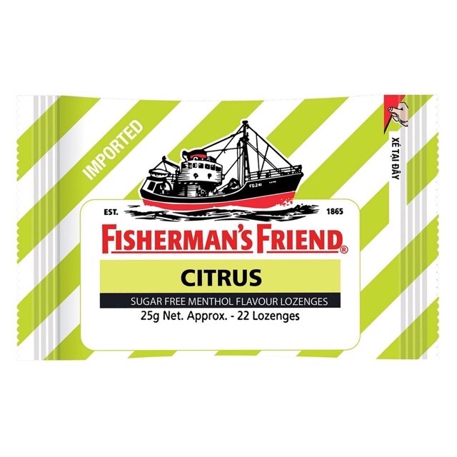 Kẹo cay con tàu / con thuyền không đường Fisherman's Friend đủ vị