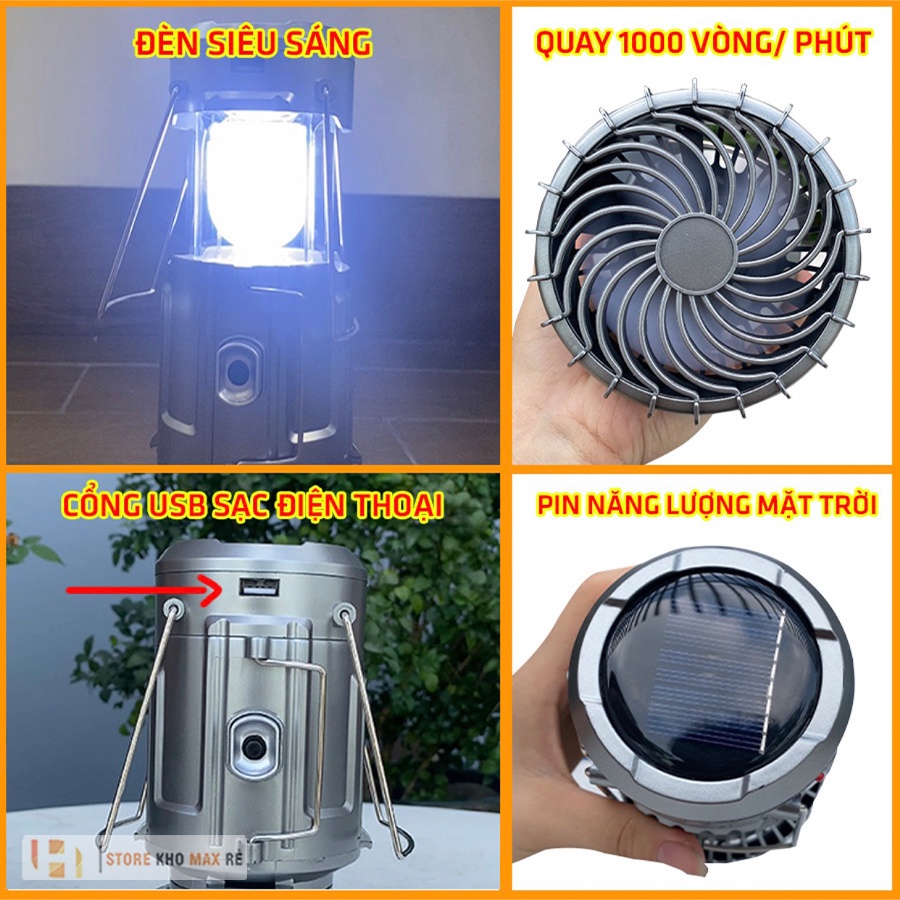 ĐÈN PIN CẦM TAY ĐA NĂNG CAMPING  KIÊM SẠC DỰ PHÒNG LOẠI TỐT - Đèn Bão 3 in 1 Cỡ Lớn