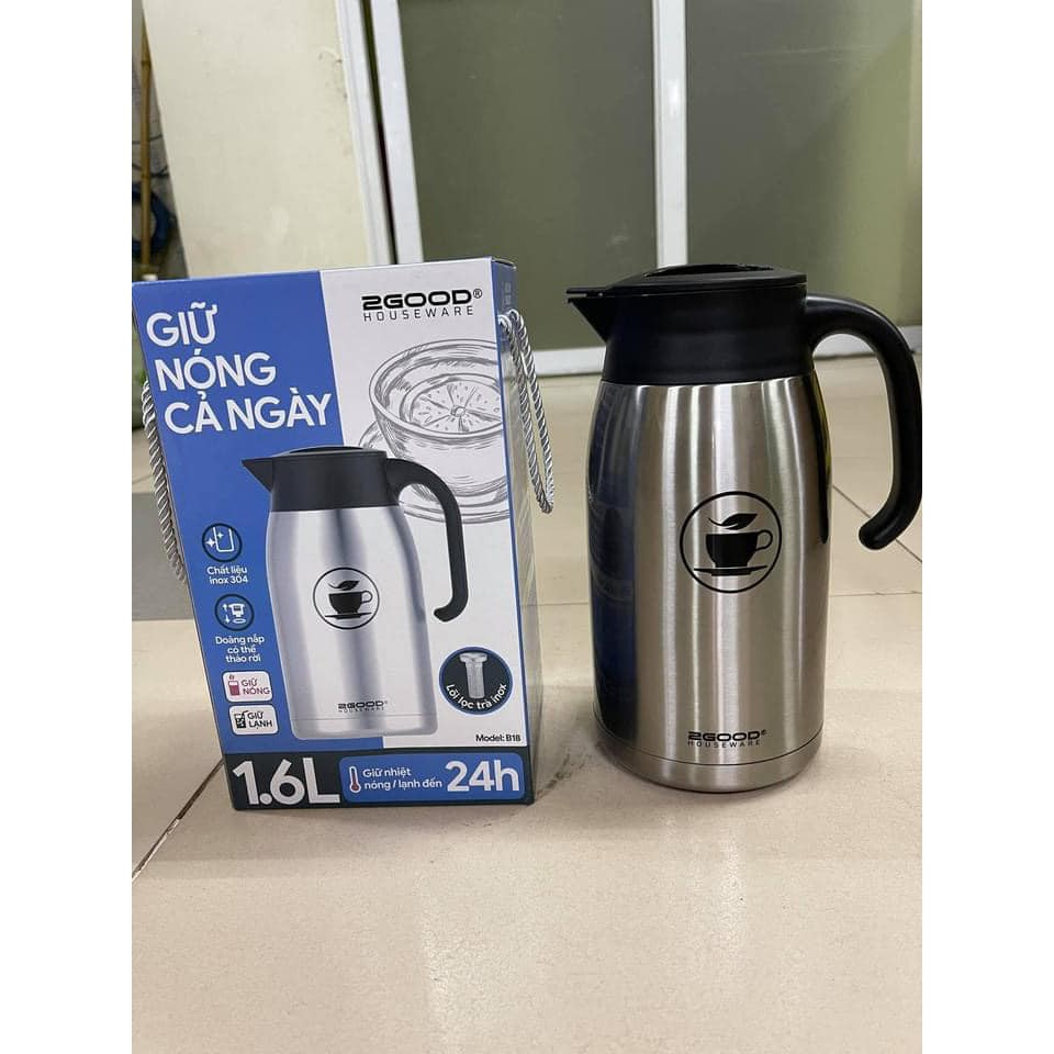 PHÍCH GIỮ NHIỆT, BÌNH GIỮ NHIỆT, PHA TRÀ TIỆN DỤNG 2GOOD B18 (1,6 Lit)