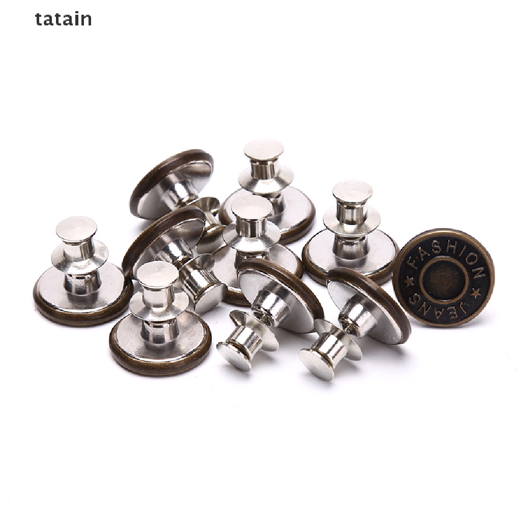 [TAT] 10pcs Pins for Jeans Instant Jean Button Pins for Pants Replacement Buttons CVX