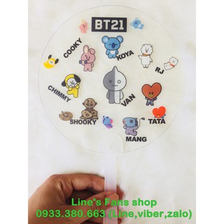 Quạt cầm tay BT21 BTS (KM tặng Sticker & hình xăm BT21 BTS)