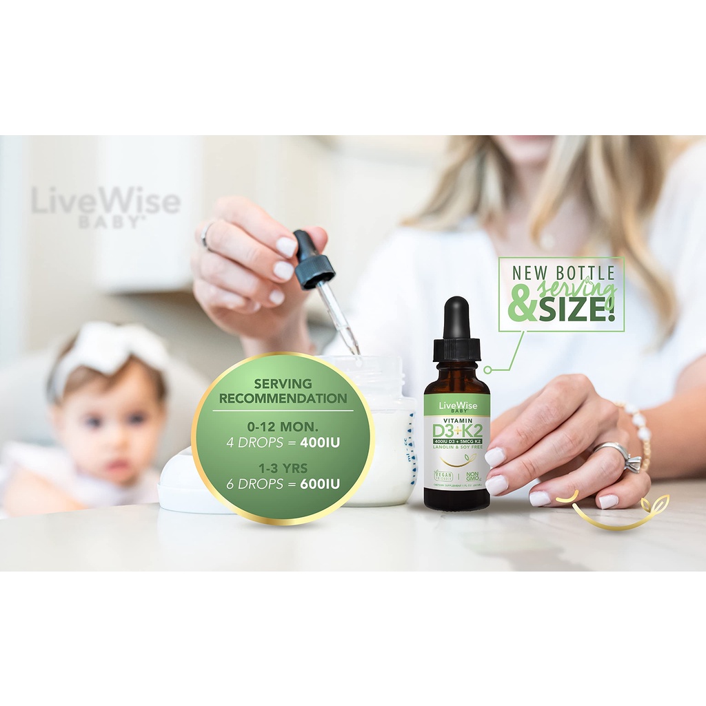 Vitamin D3 K2 LiveWise baby Mỹ 30ml