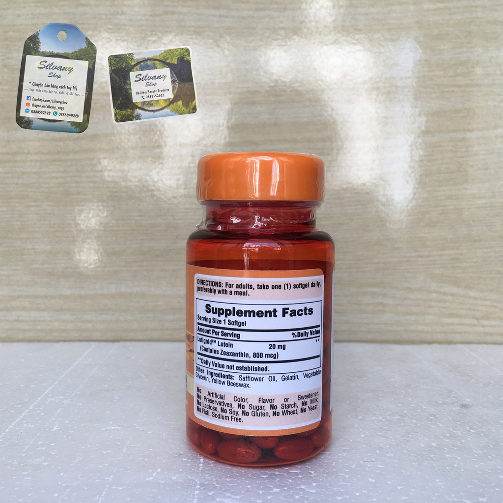 Viên uống Lutein 20mg Puritan's Pride - Bổ Mắt, Tăng Cường Thị Lực | BigBuy360 - bigbuy360.vn