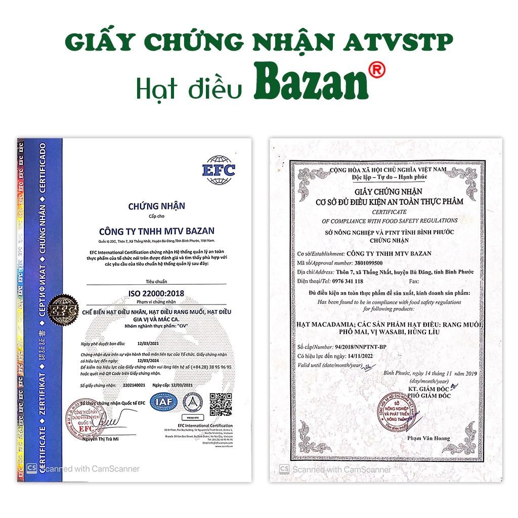 Hạt điều rang muối Bazan Bình Phước bể đôi hạt dinh dưỡng A+ loại 1 hộp 500g nắp xanh bể còn vỏ lụa