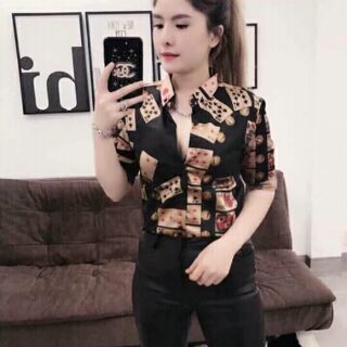Áo sơ mi thần bài đôi
