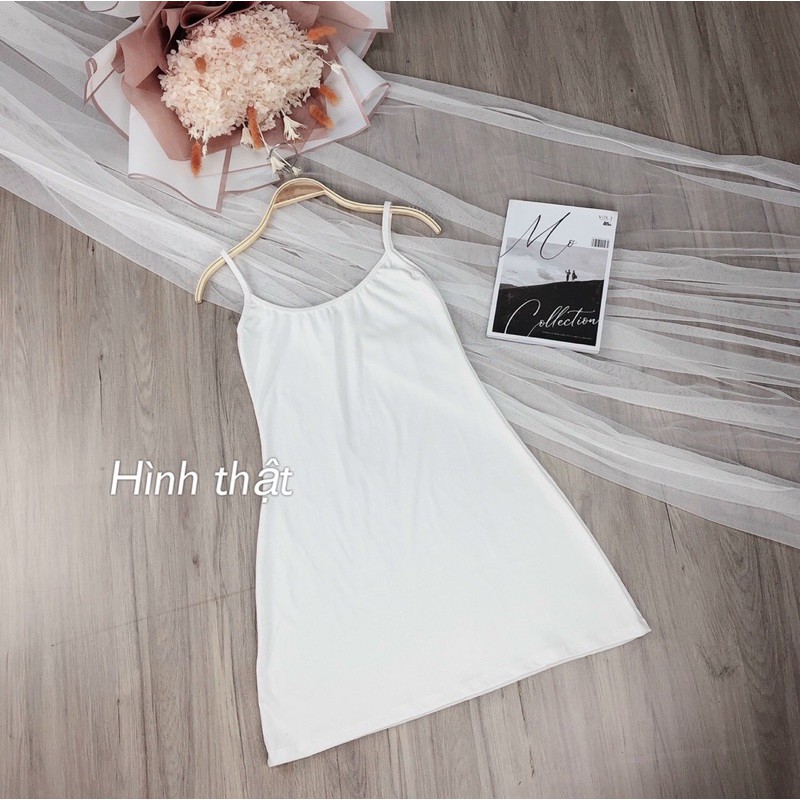 set đầm 2 dây thun xoè phối áo somi form ngắn - B5U | BigBuy360 - bigbuy360.vn