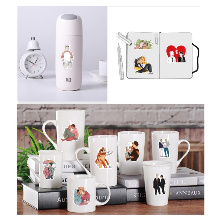 Bộ 50/25/10 Miếng Dán Trang Trí Laptop Vali Hình Anime