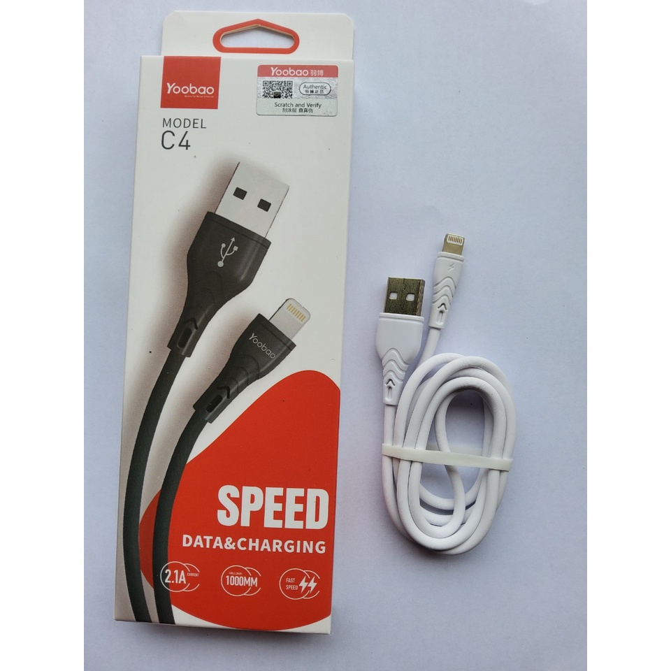 Cáp sạc nhanh/sạc thường Yoobao C4 2A cho IP