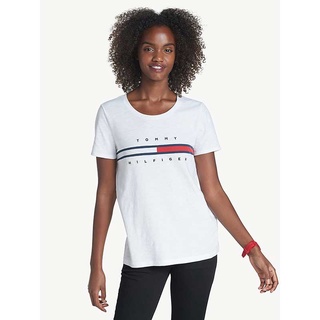 Áo thun nữ Tommy Hilfiger Essential Flag Logo T-Shirt - White