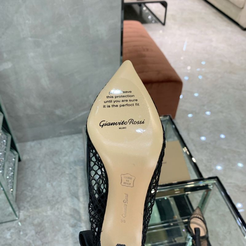 Giày cao gót nữ dạng lưới mũi nhọn gót 10,5cm gianvito Rossi