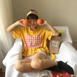 Áo baby doll, Áo kiểu nữ kute, áo bánh bèo, Áo nữ dạo phố sọc ca rô